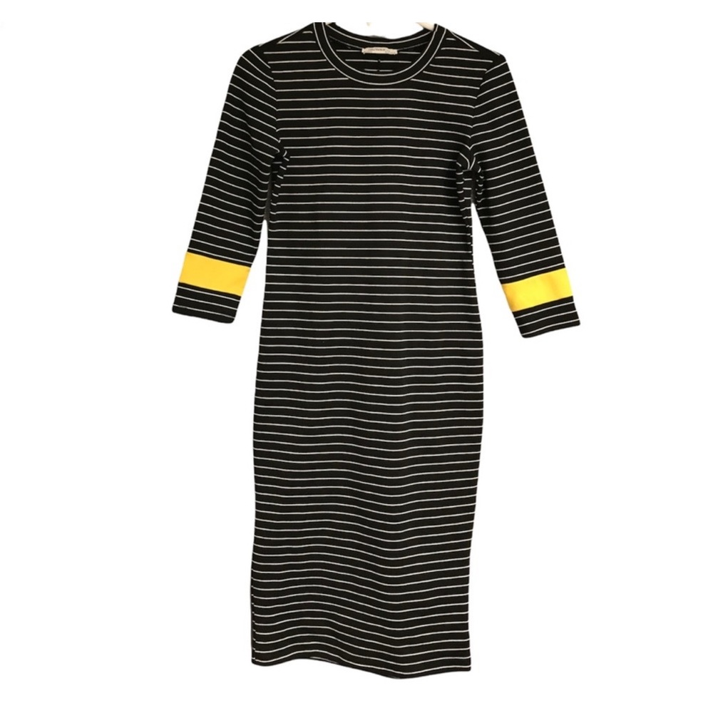 Striped Black and Yellow Dress